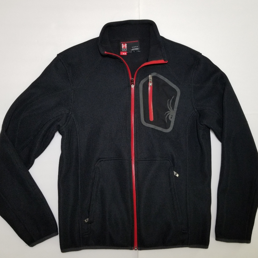 Spyder Men Black Core Sweater Jacket Size M